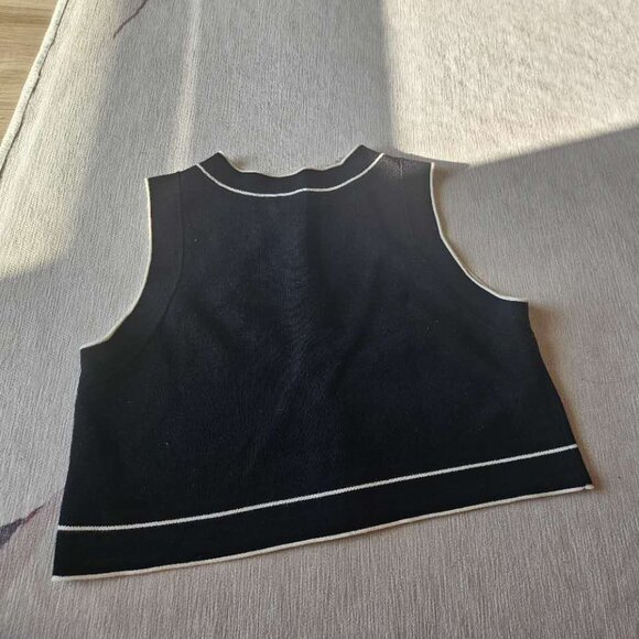 OAK + FORT Black BUTTON UP SWEATER VEST XS - Picture 5 of 5